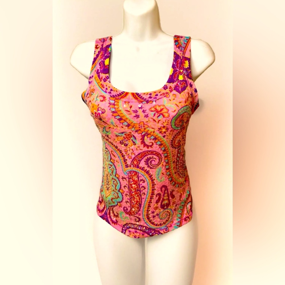 💘VOTRE NOM💘 VTG SEQUIN LINED TANK TOP EUC🪸